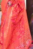 Tart Orange Soft Silk Saree In Handloom Weaving With Sequins