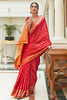 Red Traditional Indian Weaving Patola Pettern Silk Saree