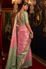 Baby Pink Zari Base Handloom Weaving Saree
