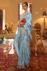 Ice Blue Copper Zari Handloom Weaving Silk Saree