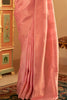 Coral Bead Copper Zari Handloom Weaving Silk Saree