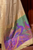 Chiffon Cream Handloom Weaving Silk with Gotta lace border