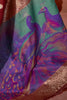 Jam Red Handloom Weaving Silk with Gotta lace border