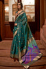 Emerald Green Handloom Weaving Silk with Gotta lace border
