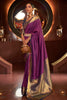 Purple Soft Handloom Weaving Silk Saree