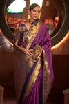 Purple Soft Handloom Weaving Silk Saree