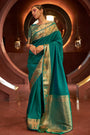 Rama Green Soft Handloom Weaving Silk Saree