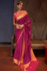 Dark Pink Soft Handloom Weaving Silk Saree