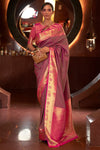 Pink Colore Soft Handloom Weaving Silk Saree