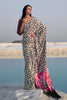 Multy Color Animal Print Pure Sattin Crepe Saree And Digital print Blouse