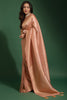 Peach Kanjivaram Saree With Weaving Work