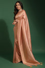 Peach Kanjivaram Saree With Weaving Work