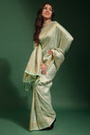 Pista Green Kanjivaram Saree With Weaving Work