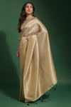Cream Kanjivaram Saree With Weaving Work