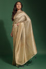 Cream Kanjivaram Saree With Weaving Work