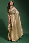 Cream Kanjivaram Saree With Weaving Work
