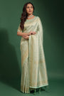 Sea Green Kanjivaram Saree With Weaving Work