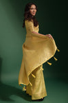 Yellow Kanjivaram Saree With Weaving Work