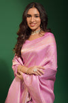 Pink Kanjivaram Saree With Weaving Work