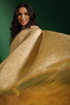 Dark Cream Kanjivaram Saree With Weaving Work