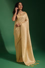 Dark Cream Kanjivaram Saree With Weaving Work