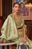 Mint Color Multi Linen Handloom Weaving Saree