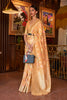 Designer Merigold With Blouse Linen Handloom Weaving Saree