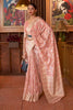 Gorgeous Flamingo Classic Linen Handloom Weaving Saree