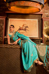 Blue Copper Zari Handloom Weaving Silk Saree
