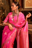 Pink Copper Zari Handloom Weaving Silk Saree