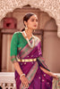 Purple Banarasi Silk Saree With Zari Weaving Work