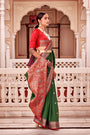 Green Banarasi Silk Saree With Zari Weaving Work