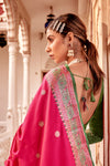 Pink Banarasi Silk Saree With Zari Weaving Work