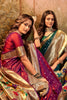 Magenta Paithani Silk Saree With Zari Weaving Work