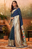 Navy Blue Paithani Saree With Zari Weaving Work