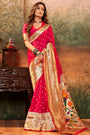 Pink Colour Paithani Silk Saree with Zari Weaving Work