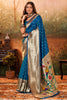 Blue Paithani Saree With Zari Weaving Work