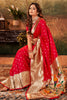 Rani Pink Paithani Saree With Zari Weaving Work