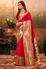 Rani Pink Paithani Saree With Zari Weaving Work