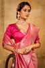 Pink Tissue Saree With Zari Weaving Work