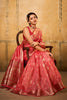Dark Pink Tissue Saree With Zari Weaving Work