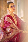 Maroon Soft Banarasi Silk Chiffon sarees