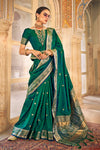Green Soft Banarasi Silk saree With Weaving Work