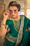 Green Soft Banarasi Style sarees