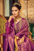Magenta Color Soft Handloom Weaving Silk in Copper Zari