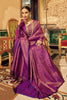 Magenta Color Soft Handloom Weaving Silk in Copper Zari