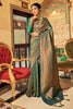 Jungle Green Soft Handloom Weaving Silk in Copper Zari
