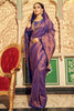 Indigo Blue Soft Handloom Weaving Silk in Copper Zari