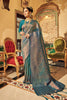 Cyan Green Soft Handloom Weaving Silk in Copper Zari