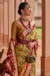 Pear Green Smoothy Printed Patola Silk with Designer Border